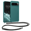 kwmobile Necklace Case kompatibel mit Google Pixel 9 / Pixel 9 Pro Hülle - Cover mit Kordel zum Umhängen - Silikon Schutzhülle Petrol Petrol  