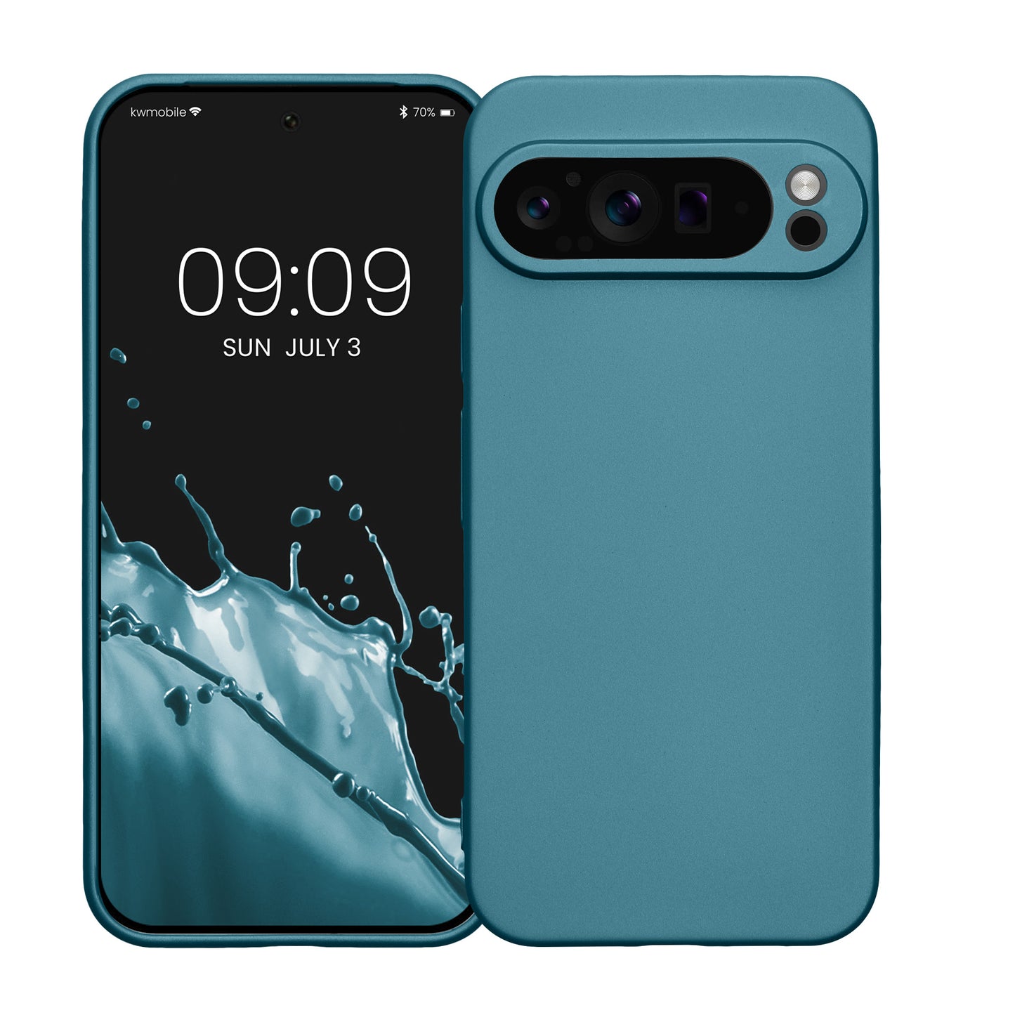 kwmobile Handyhülle für Google Pixel 9 Pro XL Hülle - weiche Silikon Case metallisch schimmernd - Schutzhülle Cover