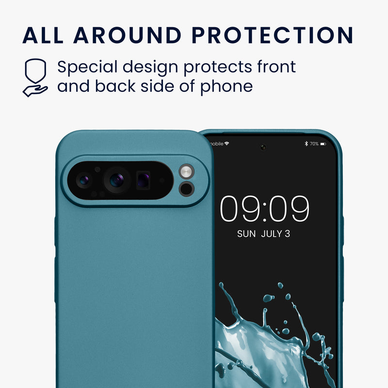 kwmobile Handyhülle für Google Pixel 9 Pro XL Hülle - weiche Silikon Case metallisch schimmernd - Schutzhülle Cover
