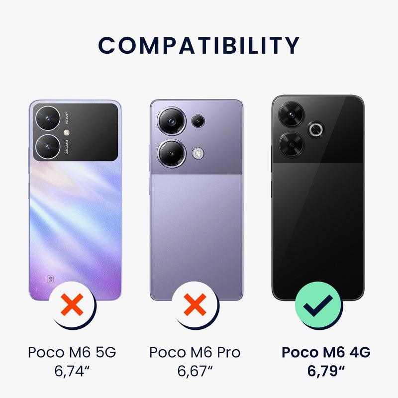 TPU Hülle mit Kameraschutz für Xiaomi Poco M6 4G in Schwarz matt