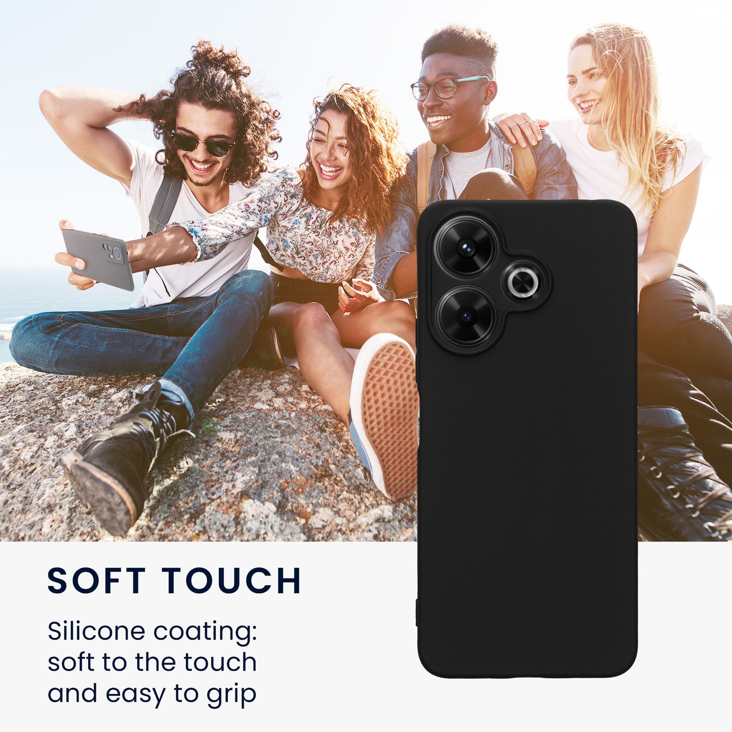 TPU Hülle mit Kameraschutz für Xiaomi Poco M6 4G in Schwarz matt