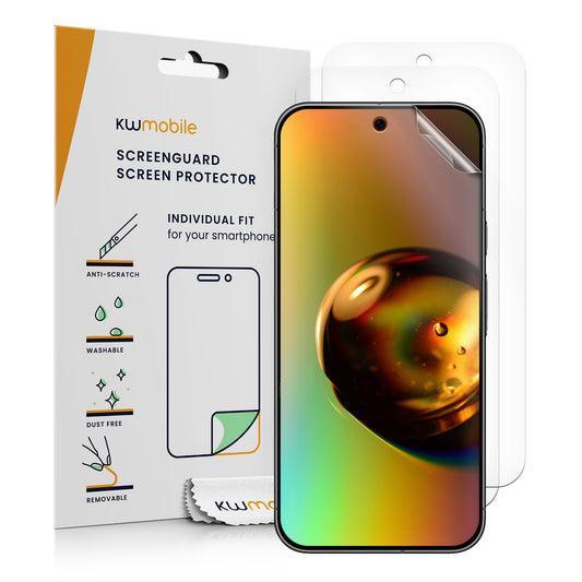 kwmobile 3x Displayschutzfolie kompatibel mit Google Pixel 10 / Pixel 10 Pro / Pixel 9 Pro Folie - klare Schutzfolien Set in transparent Transparent  