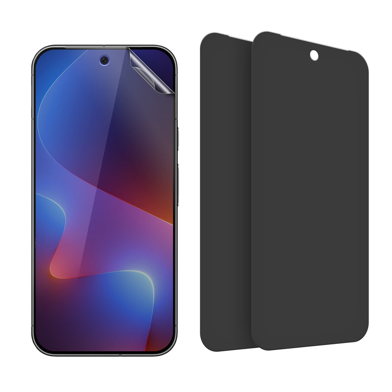kwmobile 3x Sichtschutz Schutzfolie für Google Pixel 10 / Pixel 10 Pro / Pixel 9 Pro Folie - Displayschutz Privacy Screen Protector - Sichtschutzfolie Handyfolie Displayfolie - Blickschutzfolie Transparent  