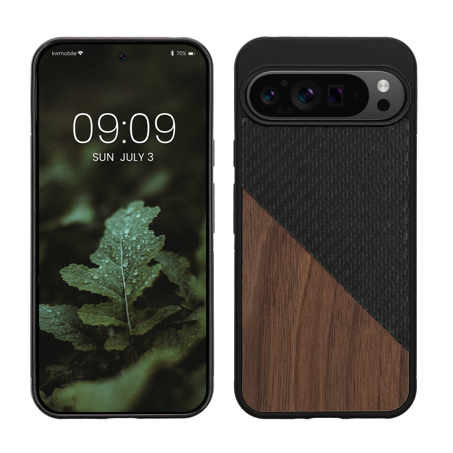 kwmobile Hülle kompatibel mit Google Pixel 9 Pro XL - Handyhülle - Handy Schutzhülle - Smartphone Cover - Dunkelbraun Schwarz Dunkelbraun  [dsg01]