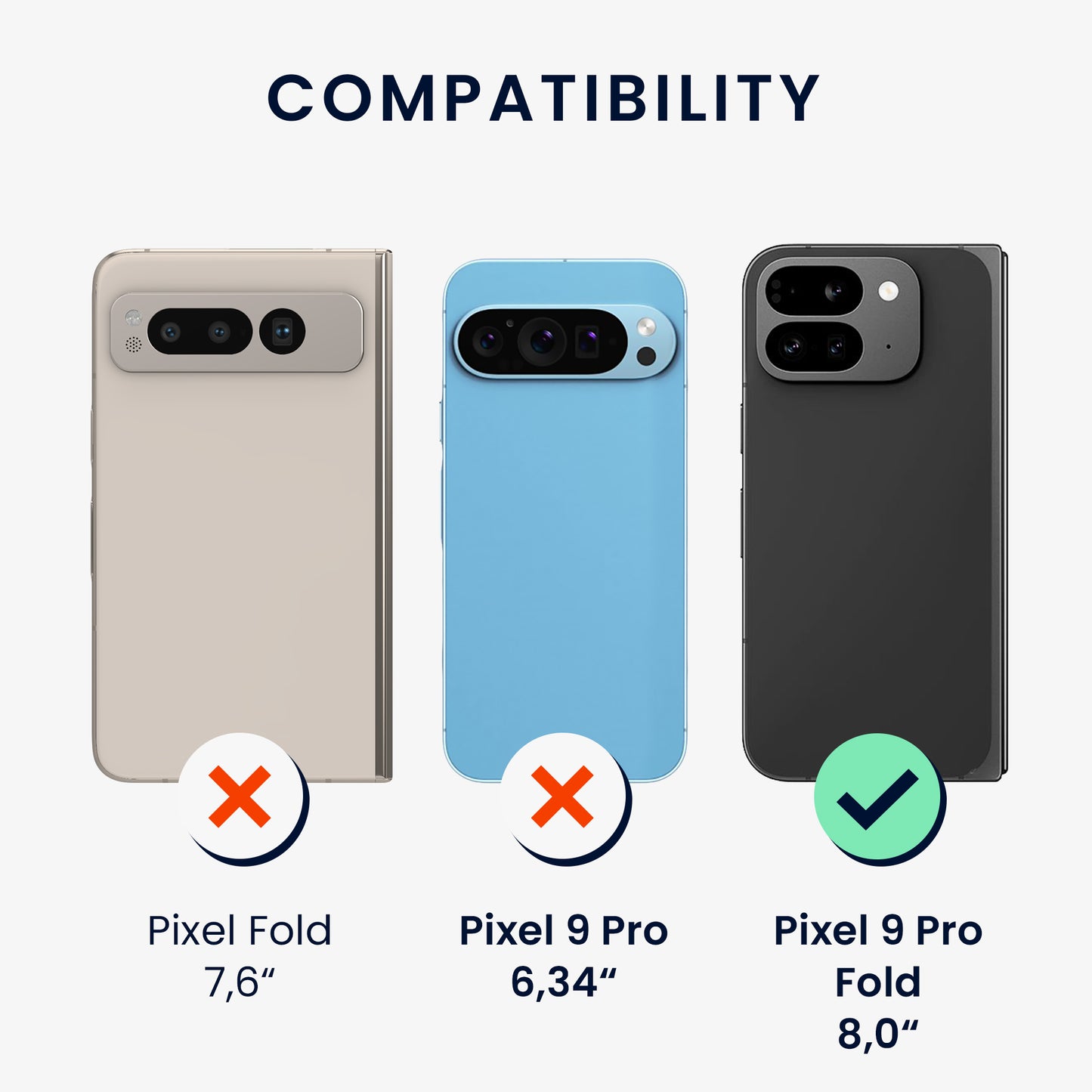kwmobile Flip Hardcase kompatibel mit Google Pixel 9 Pro Fold - Hülle für Foldable Handy - Handyhülle