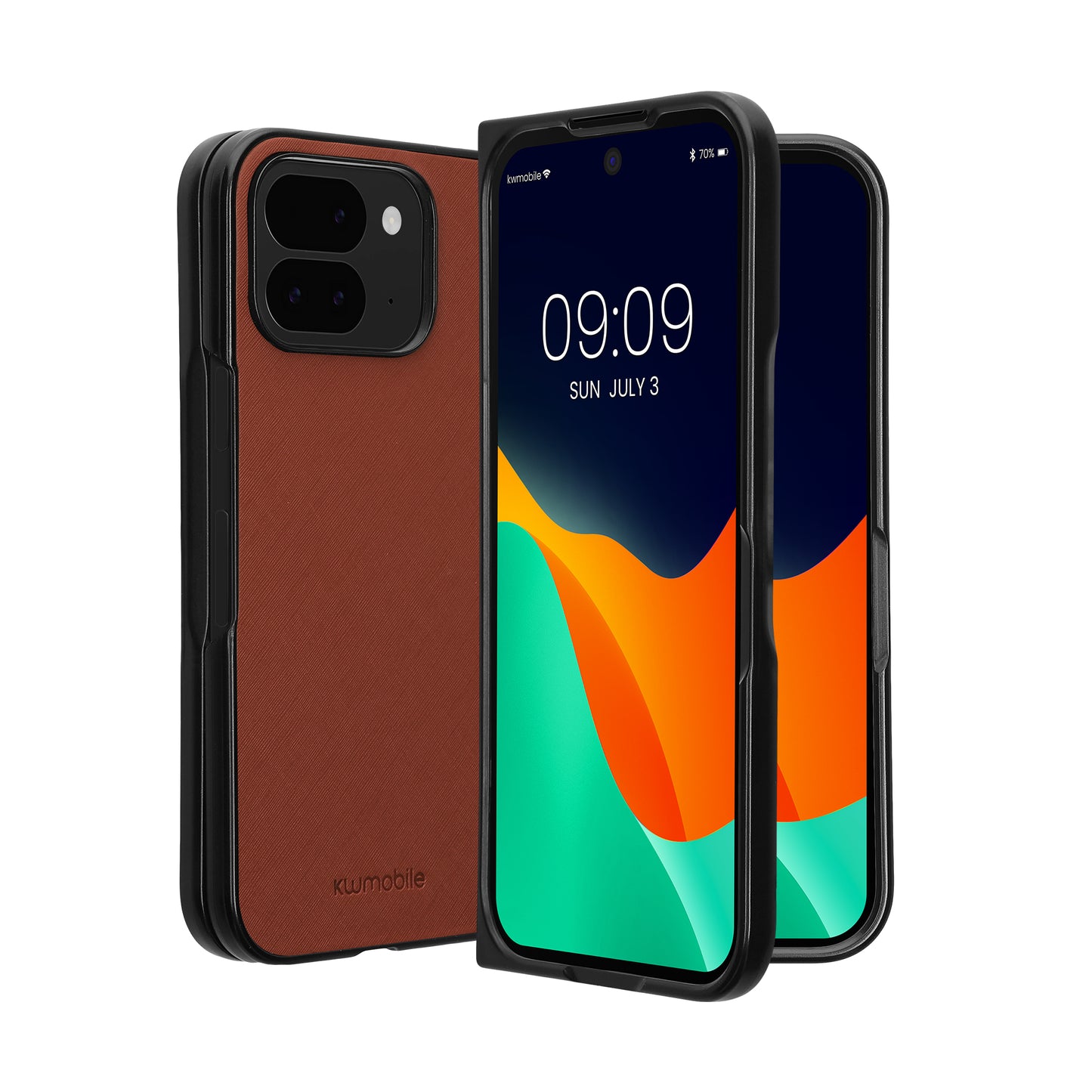 kwmobile Flip Hardcase kompatibel mit Google Pixel 9 Pro Fold - Hülle für Foldable Handy - Handyhülle in Braun Braun  