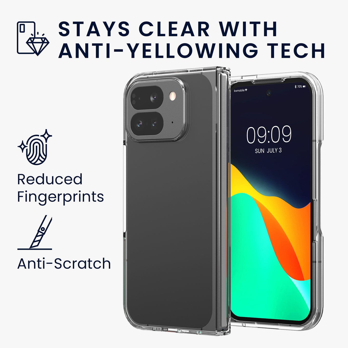 kwmobile Hülle kompatibel mit Google Pixel 9 Pro Fold Case Faltbare Handyhülle mit Rahmen Robustes Cover