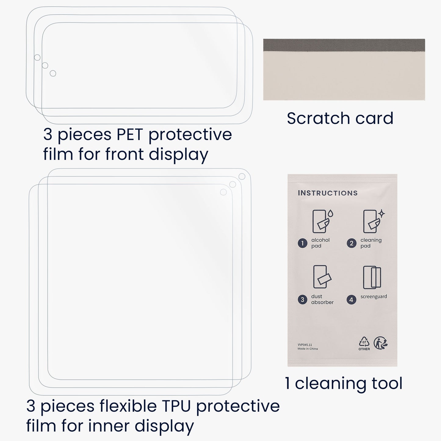 kwmobile Displayschutzfolie für innen und außen kompatibel mit Google Pixel 9 Pro Fold