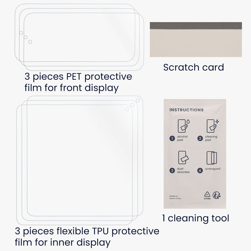 kwmobile Displayschutzfolie für innen und außen kompatibel mit Google Pixel 9 Pro Fold