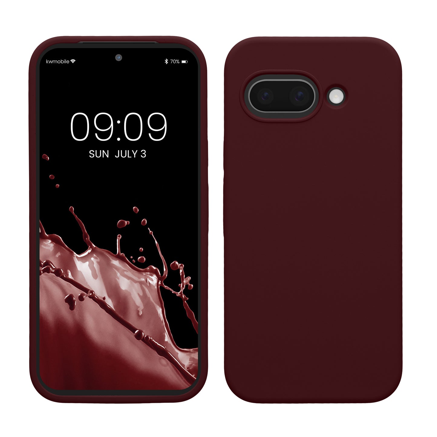 kwmobile Handyhülle für Google Pixel 9a Hülle, für Pixel 9a Case - Hülle Silikon - kabelloses Laden - Bordeaux Violett Bordeaux Violett  