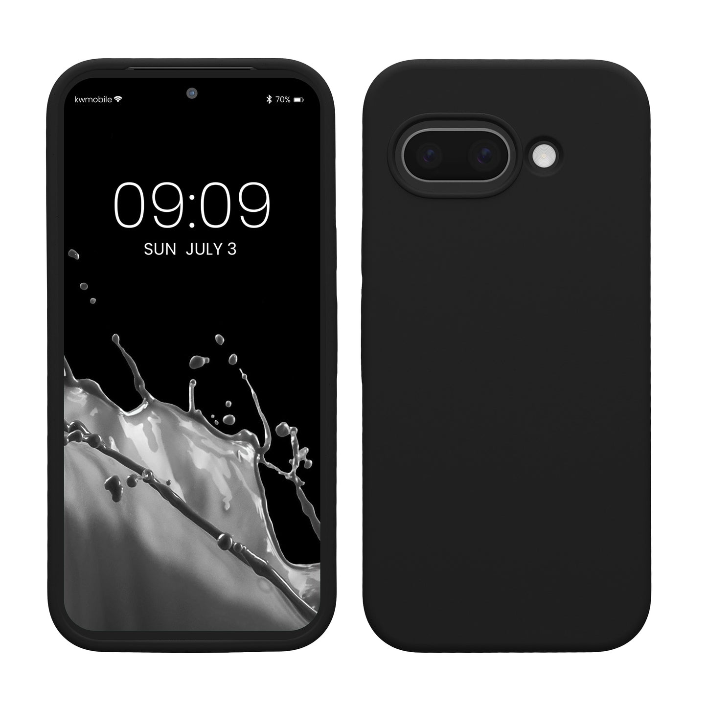 kwmobile Handyhülle für Google Pixel 9a Hülle, für Pixel 9a Case - Hülle Silikon - kabelloses Laden - Schwarz Schwarz  