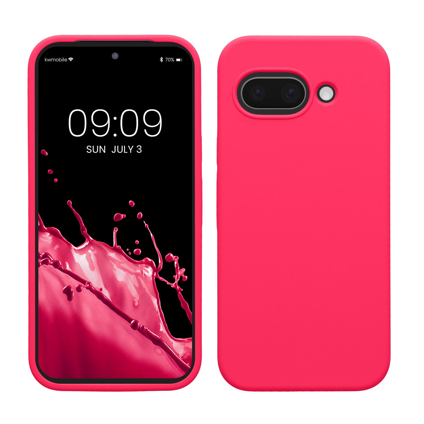 kwmobile Handyhülle für Google Pixel 9a Hülle, für Pixel 9a Case - Hülle Silikon - kabelloses Laden - Neon Pink Neon Pink  