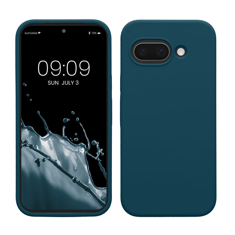 kwmobile Handyhülle für Google Pixel 9a Hülle, für Pixel 9a Case - Hülle Silikon - kabelloses Laden - Petrol matt Petrol matt  