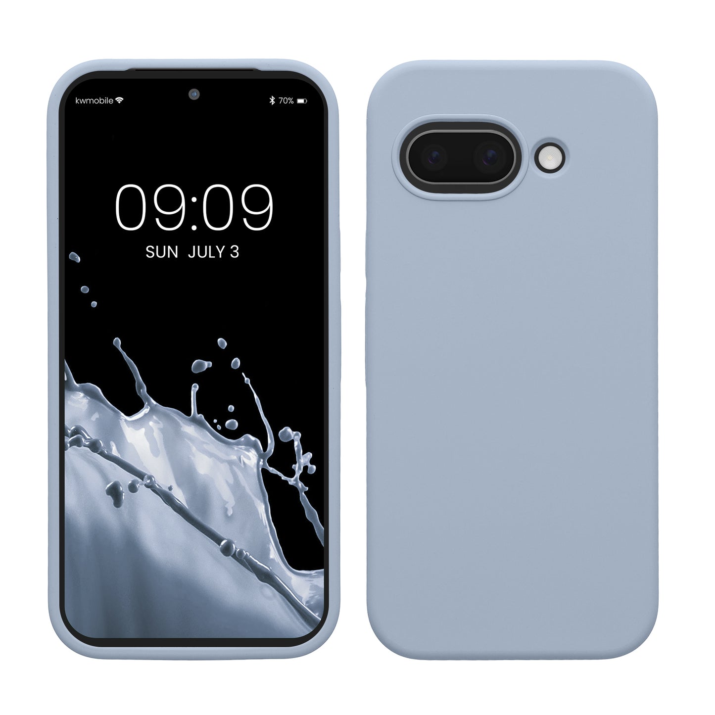 kwmobile Handyhülle für Google Pixel 9a Hülle, für Pixel 9a Case - Hülle Silikon - kabelloses Laden - Hellblau matt Hellblau matt  