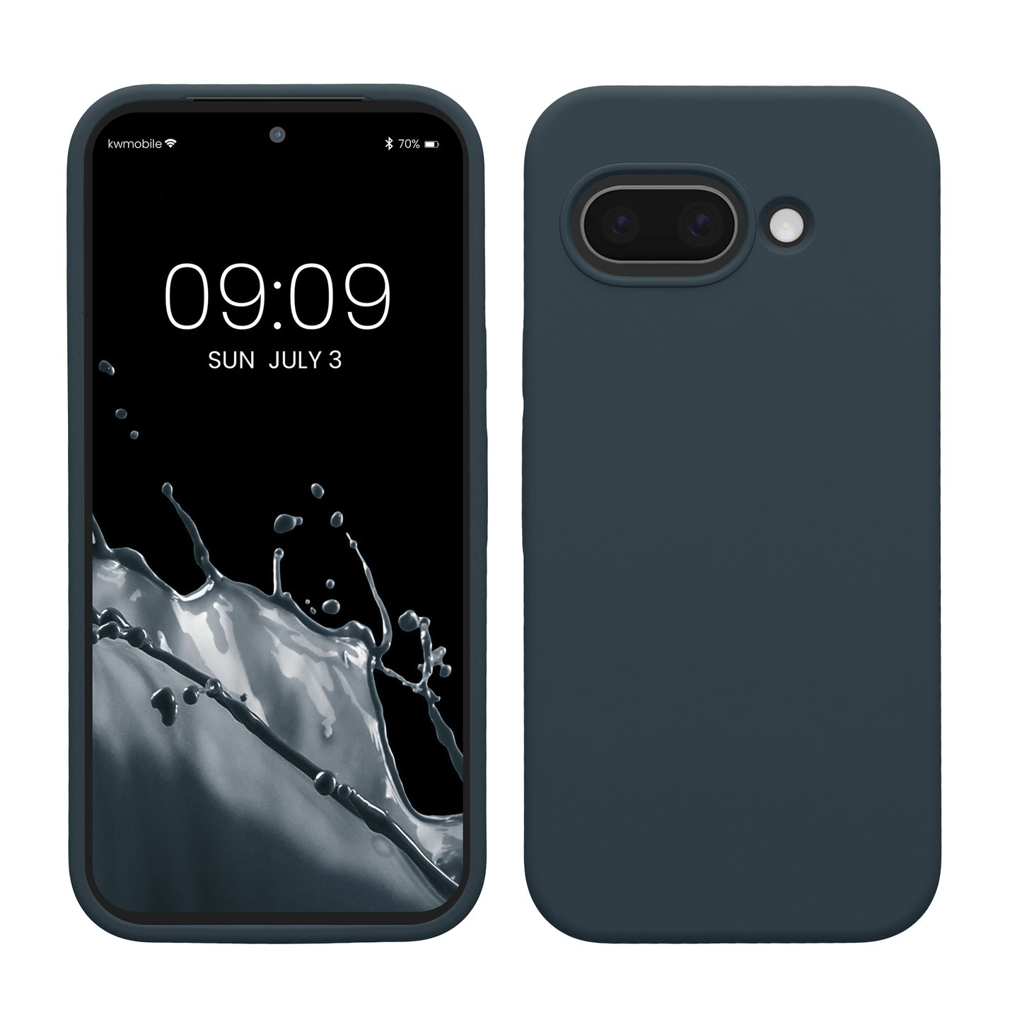 kwmobile Handyhülle für Google Pixel 9a Hülle, für Pixel 9a Case - Hülle Silikon - kabelloses Laden - Dunkler Schiefer Dunkler Schiefer  