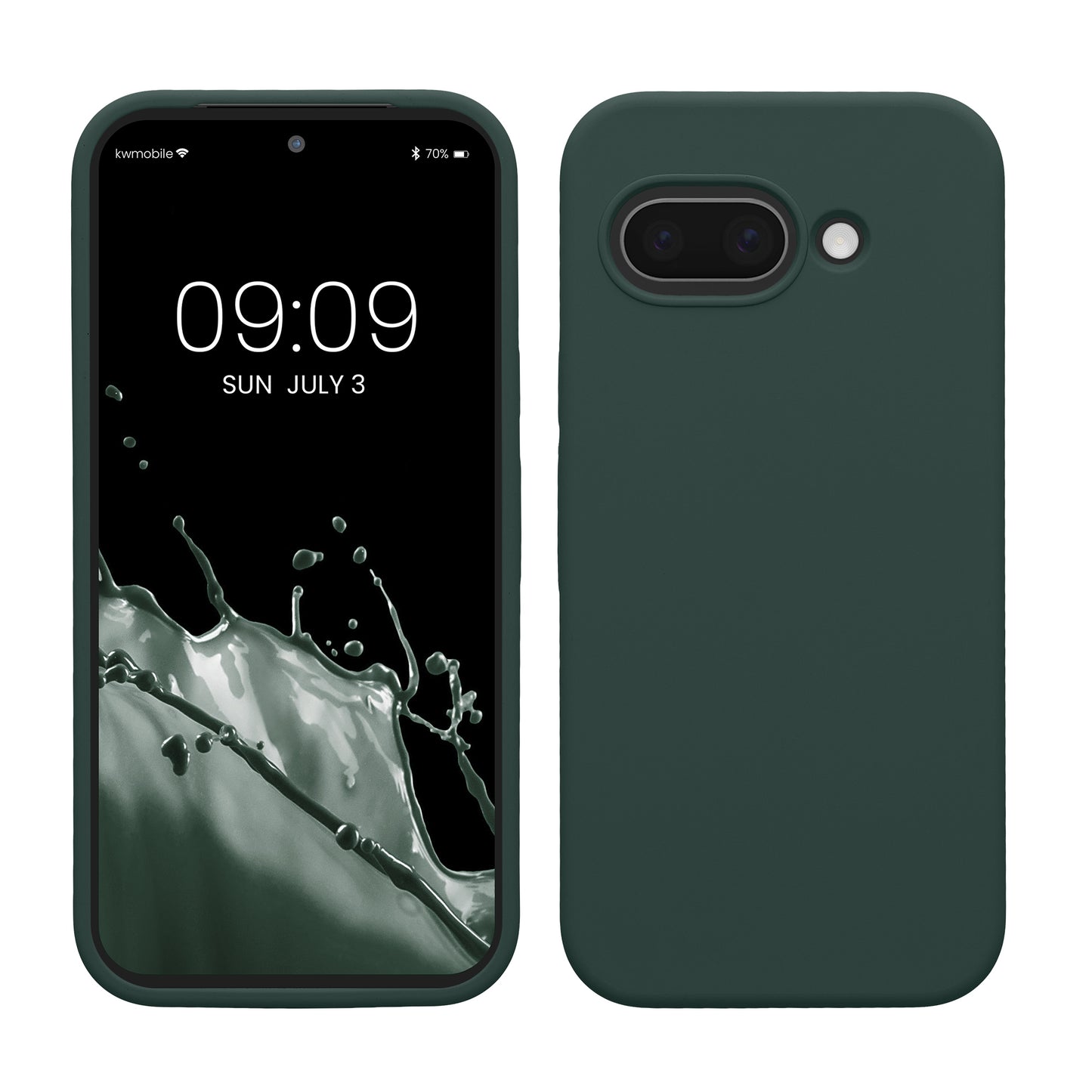 kwmobile Handyhülle für Google Pixel 9a Hülle, für Pixel 9a Case - Hülle Silikon - kabelloses Laden - Blaugrün Blaugrün  