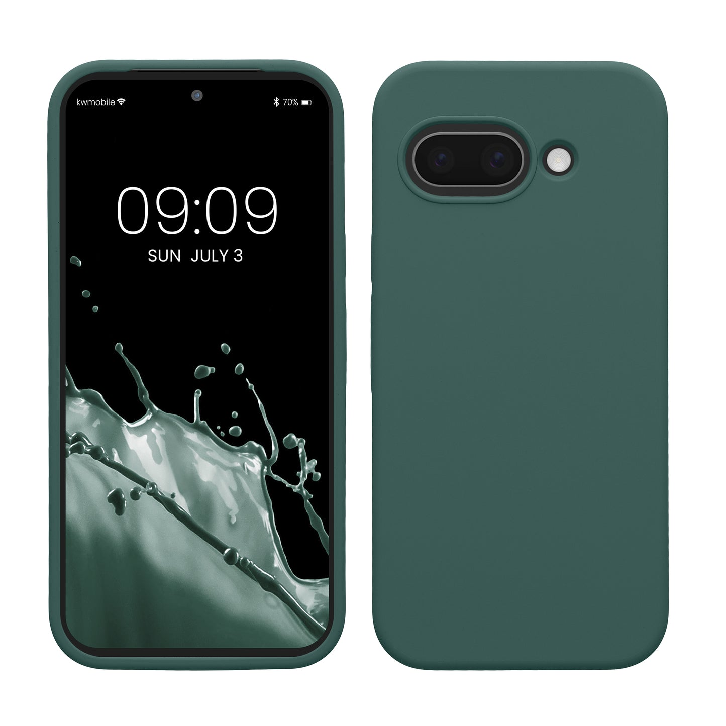 kwmobile Handyhülle für Google Pixel 9a Hülle, für Pixel 9a Case - Hülle Silikon - kabelloses Laden - Tannengrün Tannengrün  