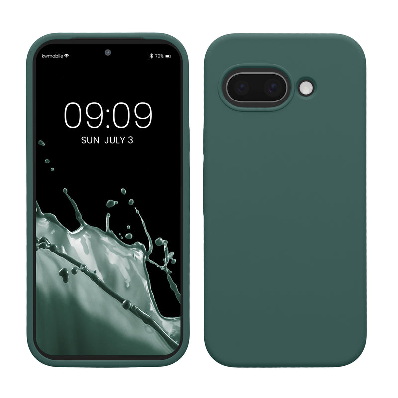 kwmobile Handyhülle für Google Pixel 9a Hülle, für Pixel 9a Case - Hülle Silikon - kabelloses Laden - Tannengrün Tannengrün  