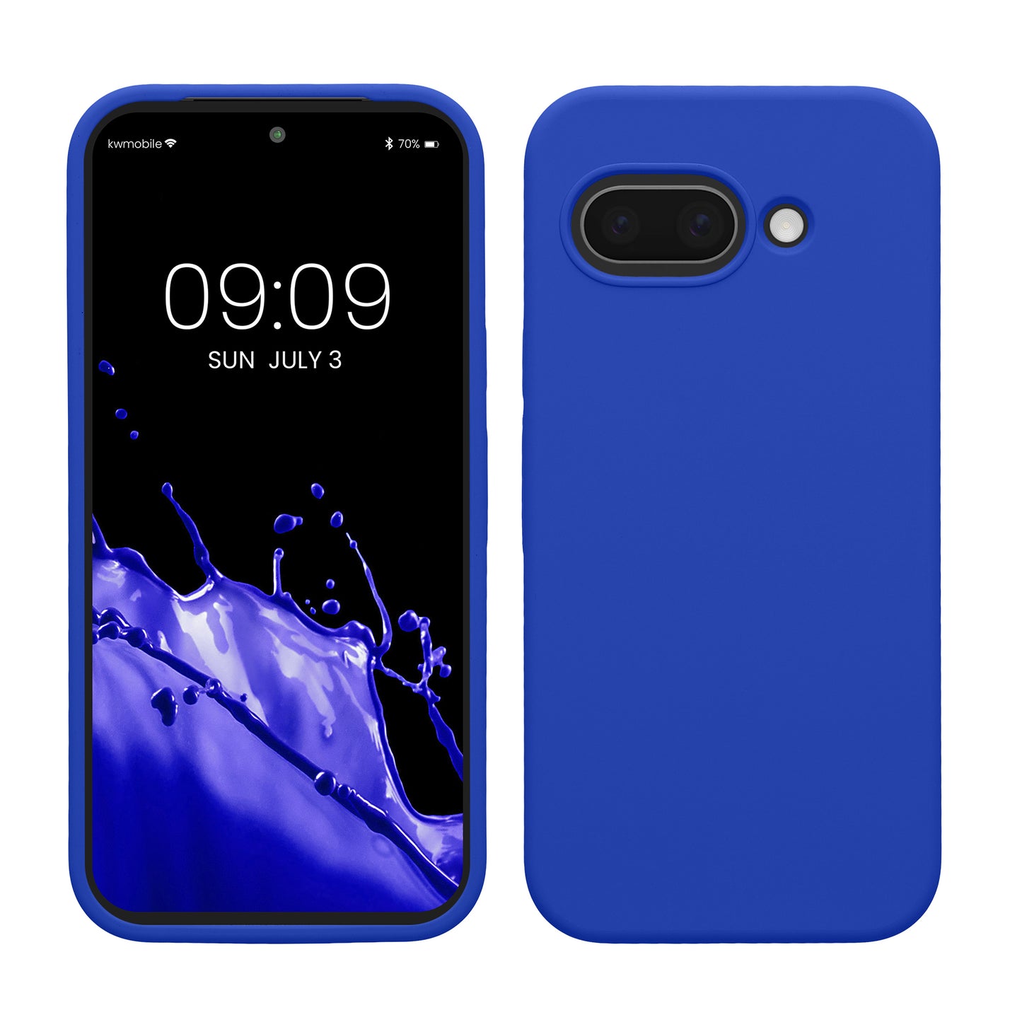 kwmobile Handyhülle für Google Pixel 9a Hülle, für Pixel 9a Case - Hülle Silikon - kabelloses Laden - Baltik Blau Baltik Blau  