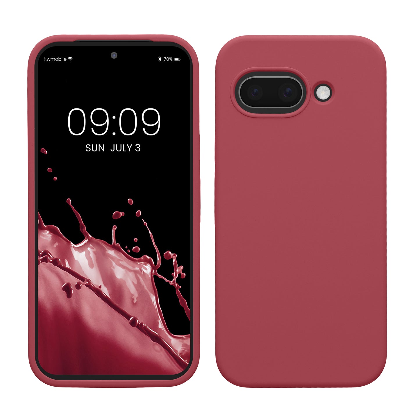 kwmobile Handyhülle für Google Pixel 9a Hülle, für Pixel 9a Case - Hülle Silikon - kabelloses Laden - Dark Rose Dark Rose  