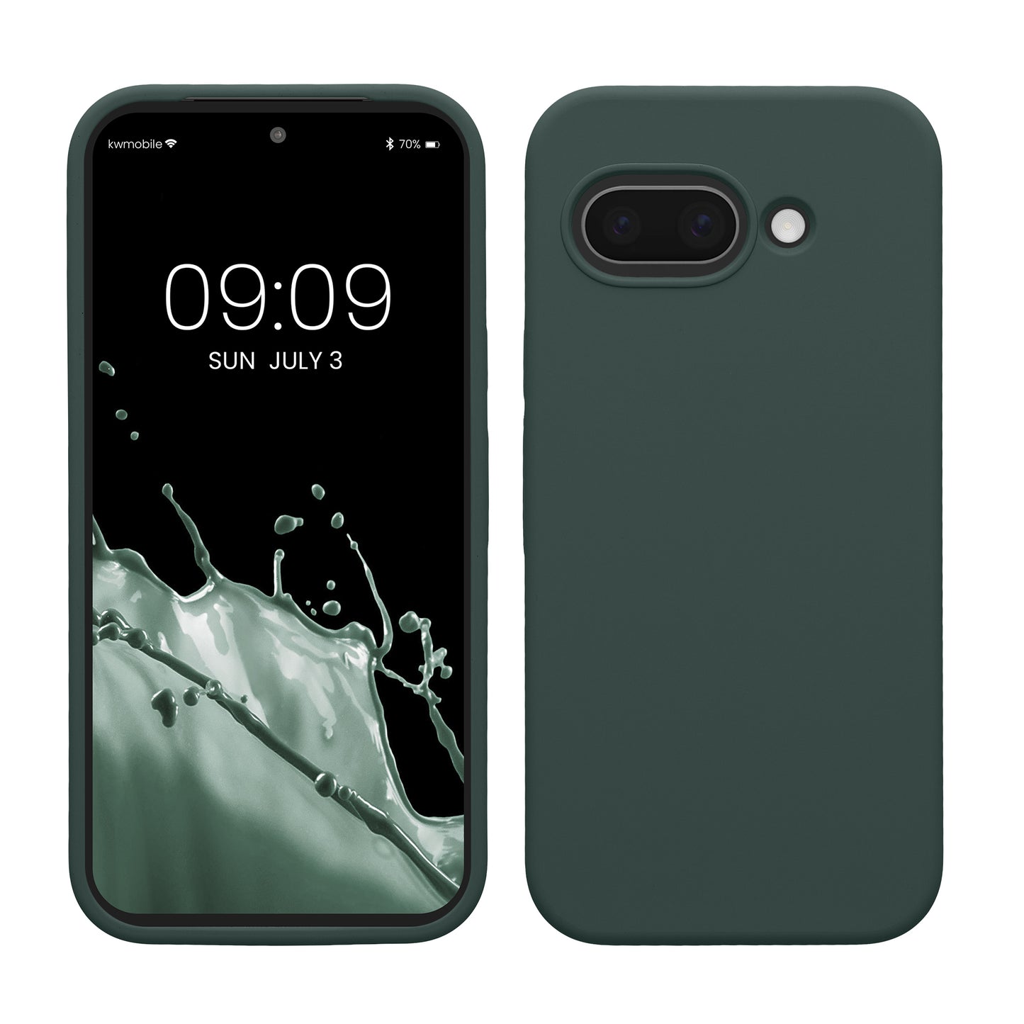 kwmobile Handyhülle für Google Pixel 9a Hülle, für Pixel 9a Case - Hülle Silikon - kabelloses Laden - Moosgrün Moosgrün  