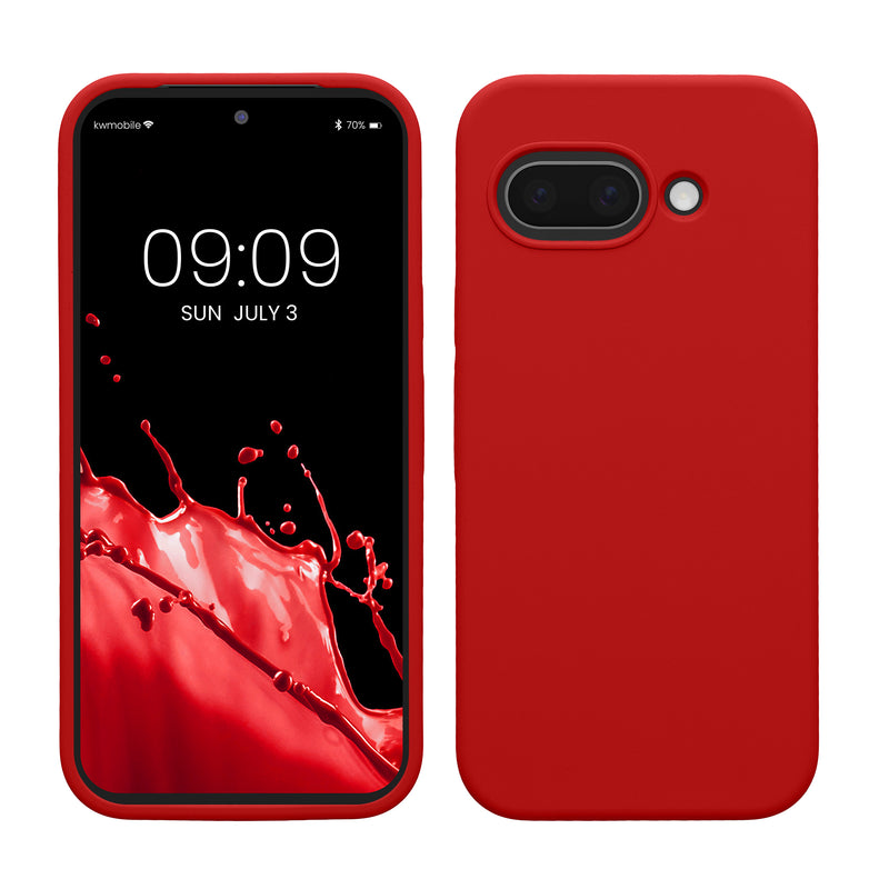 kwmobile Handyhülle für Google Pixel 9a Hülle, für Pixel 9a Case - Hülle Silikon - kabelloses Laden - Klassisch Rot Klassisch Rot  