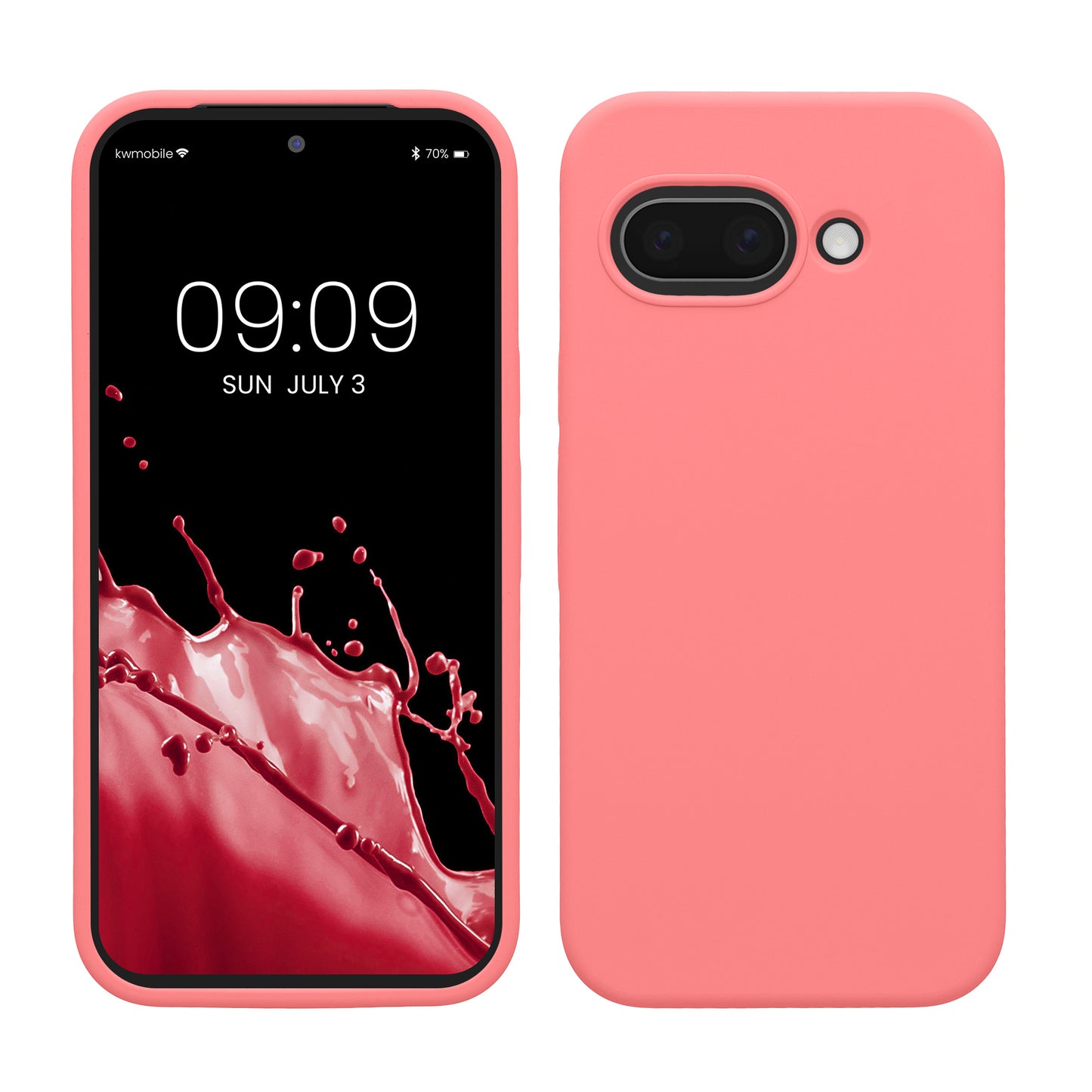 kwmobile Handyhülle für Google Pixel 9a Hülle, für Pixel 9a Case - Hülle Silikon - kabelloses Laden - Pastell Koralle Pastell Koralle  