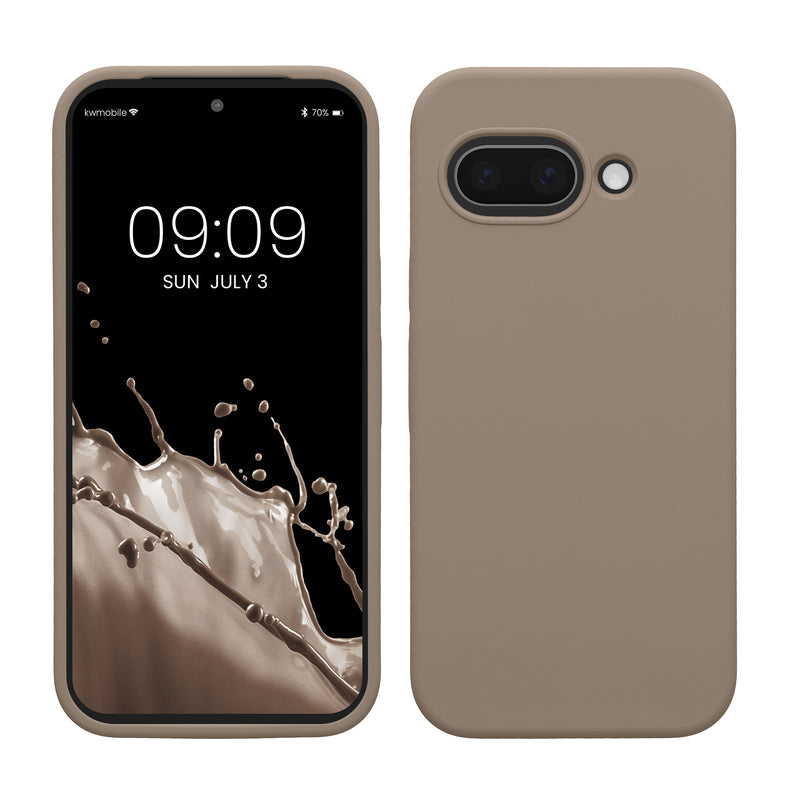 kwmobile Handyhülle für Google Pixel 9a Hülle, für Pixel 9a Case - Hülle Silikon - kabelloses Laden - Taupe Taupe  