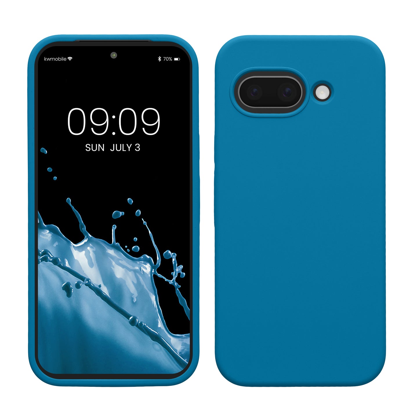 kwmobile Handyhülle für Google Pixel 9a Hülle, für Pixel 9a Case - Hülle Silikon - kabelloses Laden - Karibikblau Karibikblau  