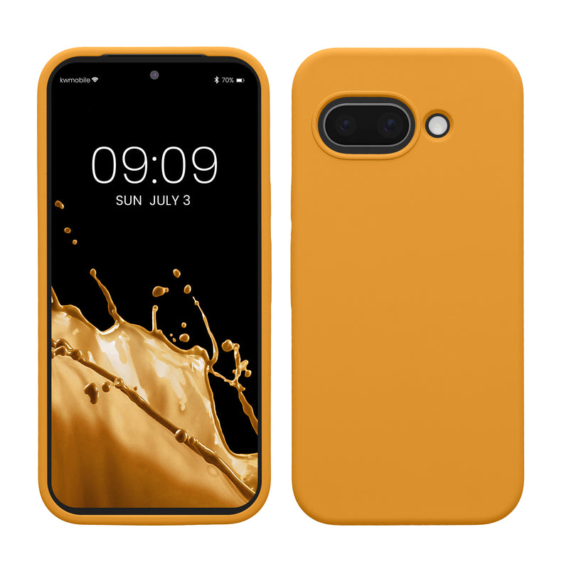 kwmobile Handyhülle für Google Pixel 9a Hülle, für Pixel 9a Case - Hülle Silikon - kabelloses Laden - Mango Mango  