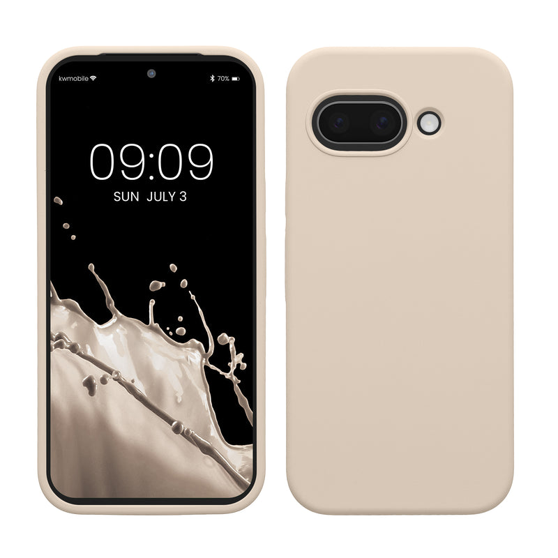 kwmobile Handyhülle für Google Pixel 9a Hülle, für Pixel 9a Case - Hülle Silikon - kabelloses Laden - Creme Creme  