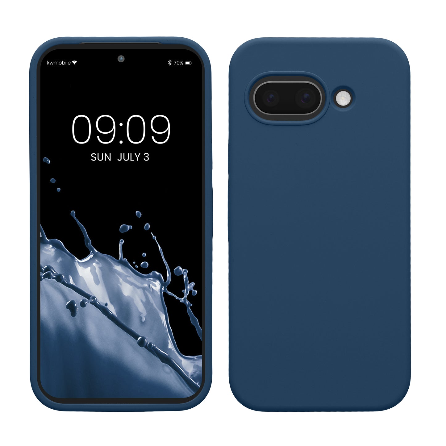 kwmobile Handyhülle für Google Pixel 9a Hülle, für Pixel 9a Case - Hülle Silikon - kabelloses Laden - Marineblau Marineblau  