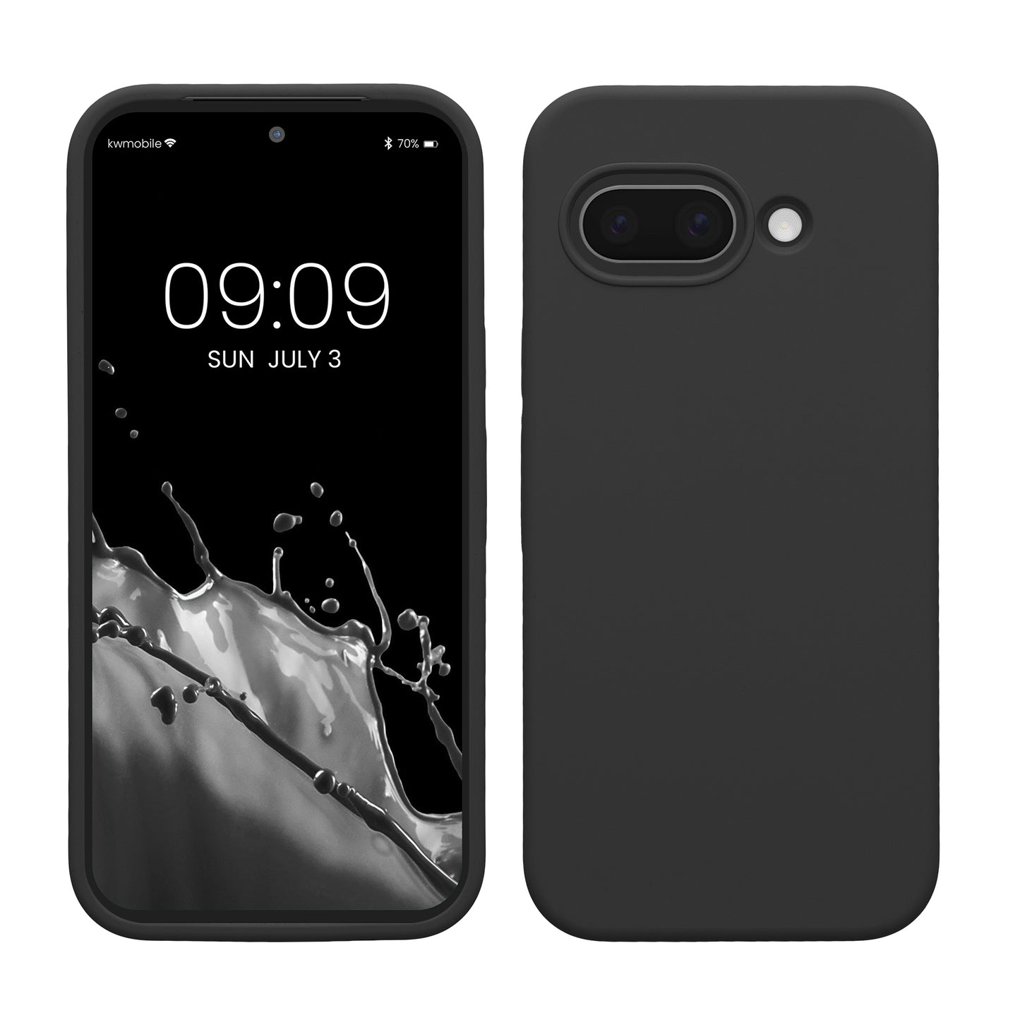 kwmobile Handyhülle für Google Pixel 9a Hülle, für Pixel 9a Case - Hülle Silikon - kabelloses Laden - Schwarz matt Schwarz matt  