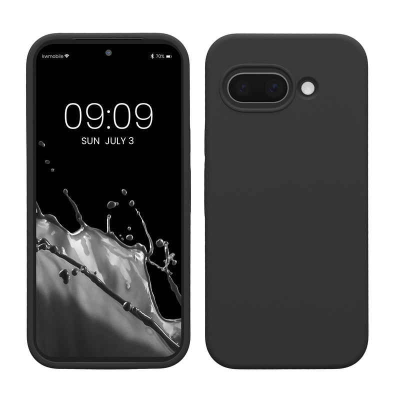 kwmobile Handyhülle für Google Pixel 9a Hülle, für Pixel 9a Case - Hülle Silikon - kabelloses Laden - Schwarz matt Schwarz matt  
