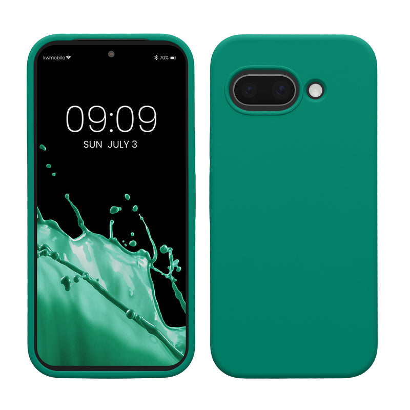 kwmobile Handyhülle für Google Pixel 9a Hülle, für Pixel 9a Case - Hülle Silikon - kabelloses Laden - Smaragdgrün Smaragdgrün  