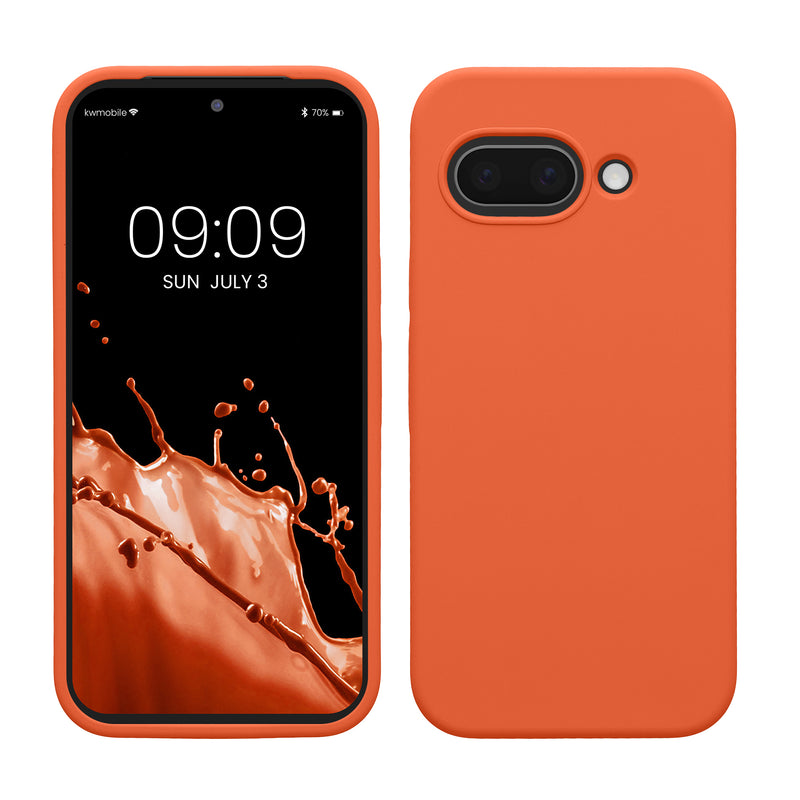 kwmobile Handyhülle für Google Pixel 9a Hülle, für Pixel 9a Case - Hülle Silikon - kabelloses Laden - Summer Orange Summer Orange  