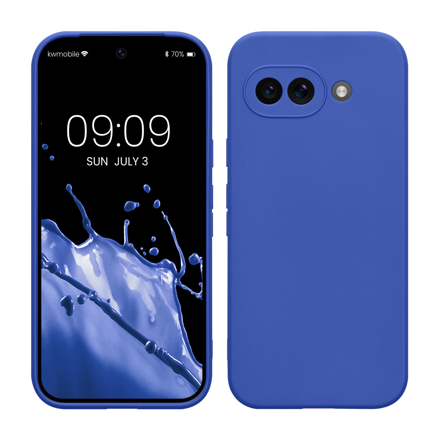 kwmobile Handyhülle kompatibel mit Google Pixel 9a Hülle - Handy Case aus weichem Silikon in Baltik Blau Baltik Blau  