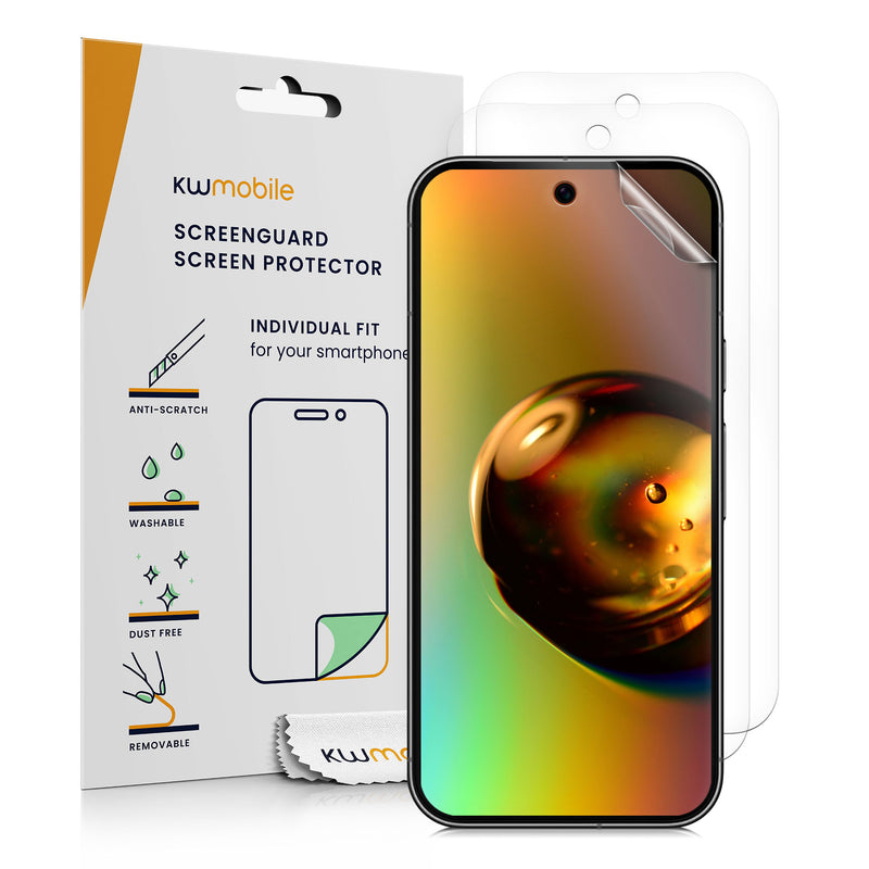 kwmobile 3x Displayschutzfolie kompatibel mit Google Pixel 9a Folie - klare Schutzfolien Set in transparent Transparent  