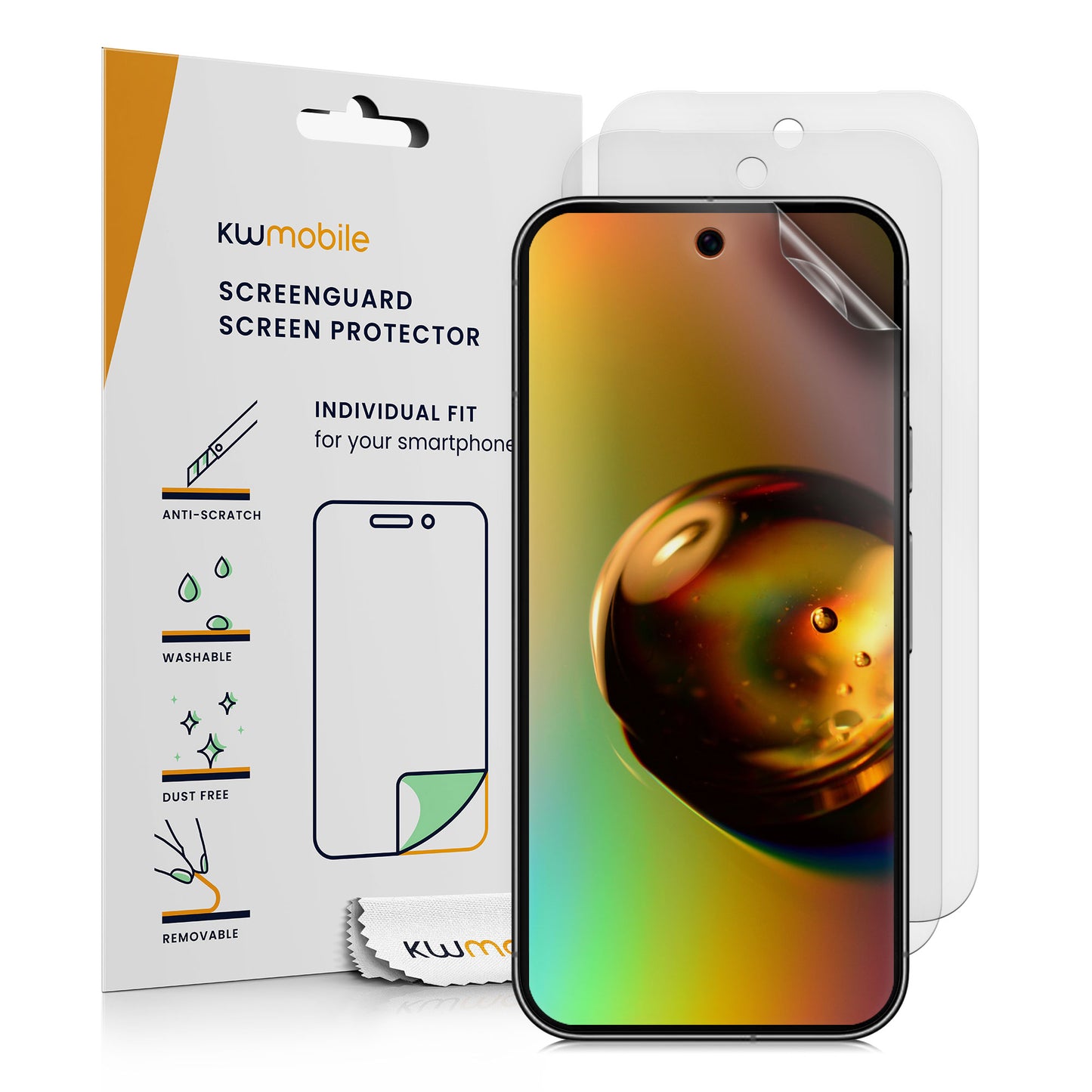 kwmobile 3x Folie matt kompatibel mit Google Pixel 9a - Displayschutzfolie Schutzfolie - Displayschutz Displayfolie entspiegelt Matt Transparent  