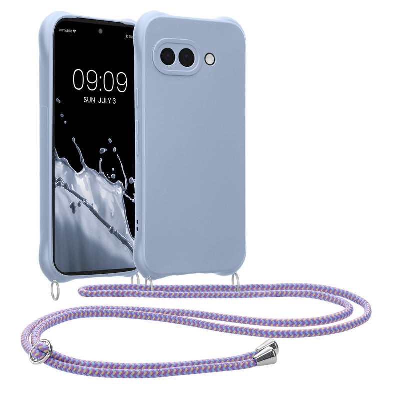 kwmobile Necklace Case kompatibel mit Google Pixel 9a Hülle - Cover mit Kordel zum Umhängen - Silikon Schutzhülle Lavendel Lavendel  