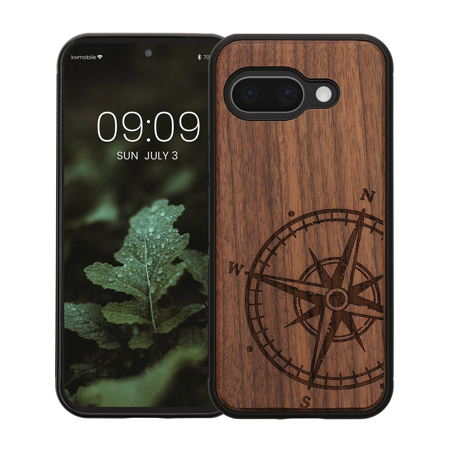 kwmobile Hülle kompatibel mit Google Pixel 9a Hülle - Case - Handy Cover - TPU Handyhülle Kompass Vintage