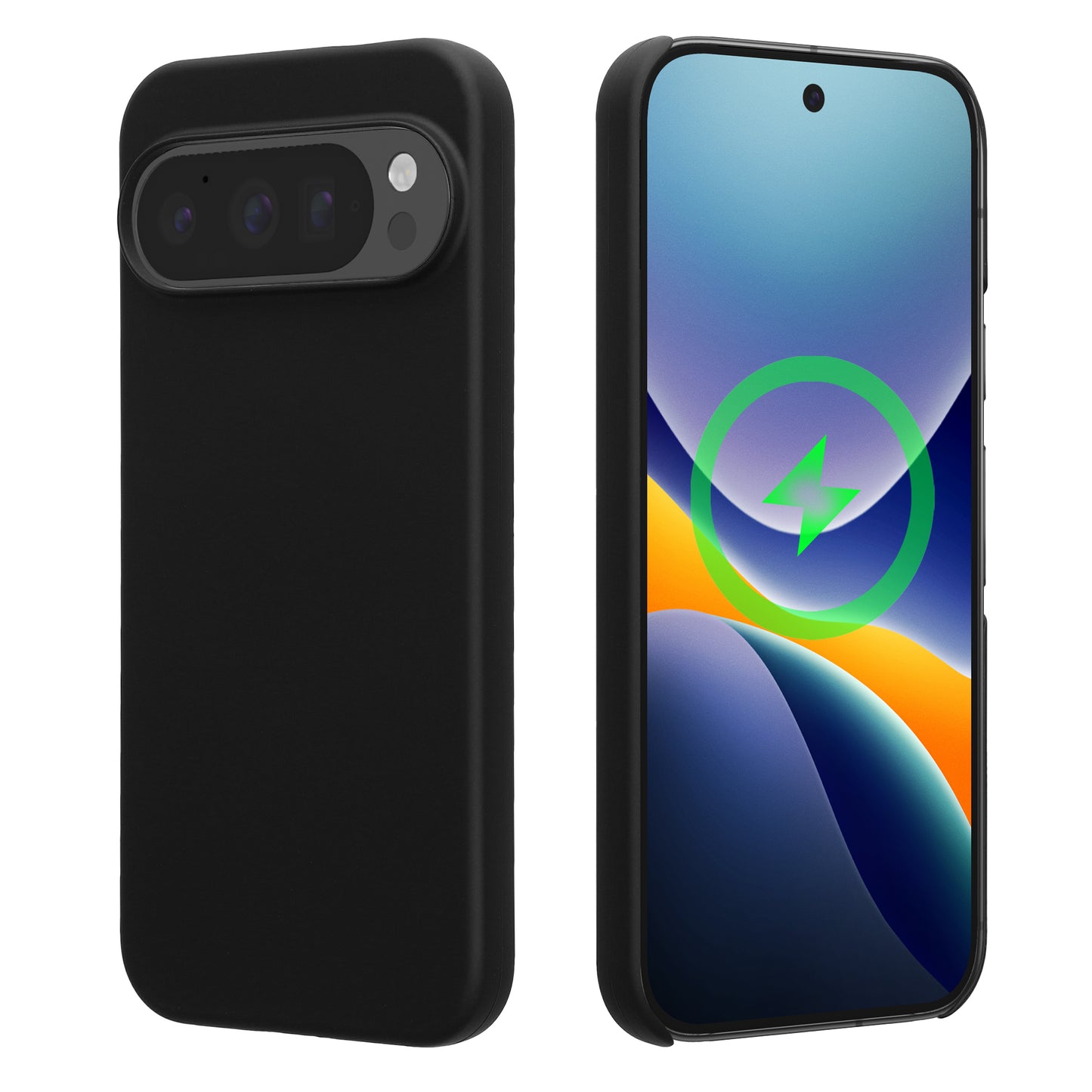 kwmobile Hülle kompatibel mit Google Pixel 9 Pro XL Hülle - Case MagSafe kompatibel - Handyhülle Kunststoff - Rutschfestes Cover in Schwarz Schwarz  