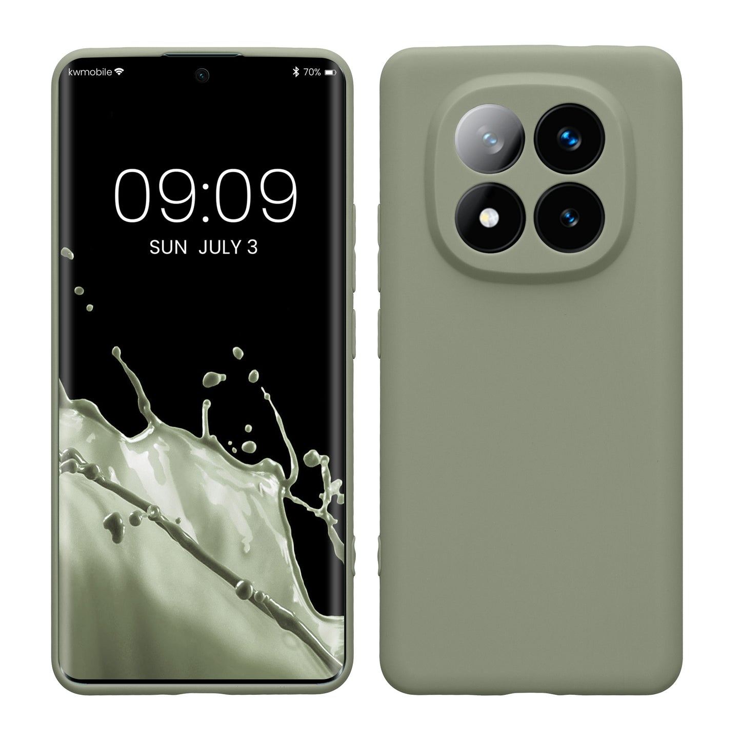 kwmobile Handyhülle kompatibel mit Xiaomi Redmi Note 14 Pro+ 5G / Redmi Note 14 Pro Plus 5G Hülle - Handy Case aus weichem Silikon in Graugrün Graugrün  