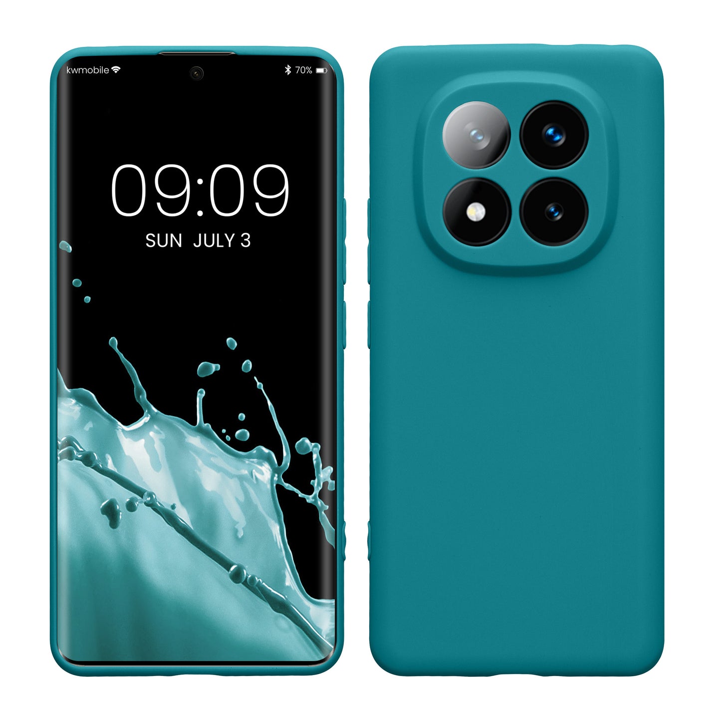 kwmobile Handyhülle kompatibel mit Xiaomi Redmi Note 14 Pro+ 5G / Redmi Note 14 Pro Plus 5G Hülle - Handy Case aus weichem Silikon in Petrol matt Petrol matt  