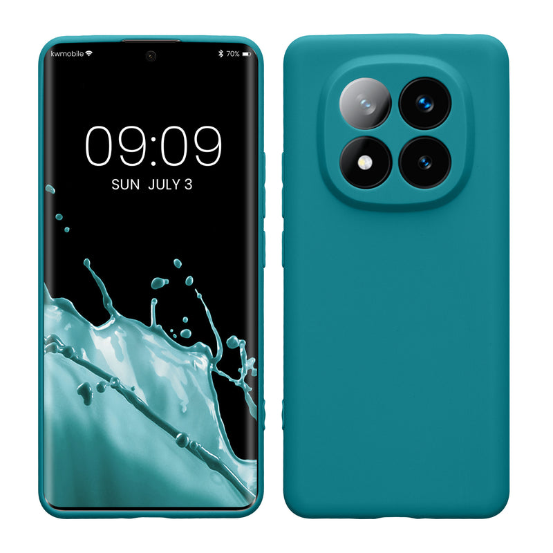 kwmobile Handyhülle kompatibel mit Xiaomi Redmi Note 14 Pro+ 5G / Redmi Note 14 Pro Plus 5G Hülle - Handy Case aus weichem Silikon in Petrol matt Petrol matt  