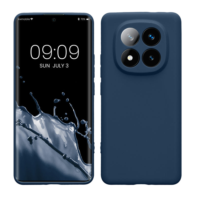 kwmobile Handyhülle kompatibel mit Xiaomi Redmi Note 14 Pro+ 5G / Redmi Note 14 Pro Plus 5G Hülle - Handy Case aus weichem Silikon in Marineblau Marineblau  