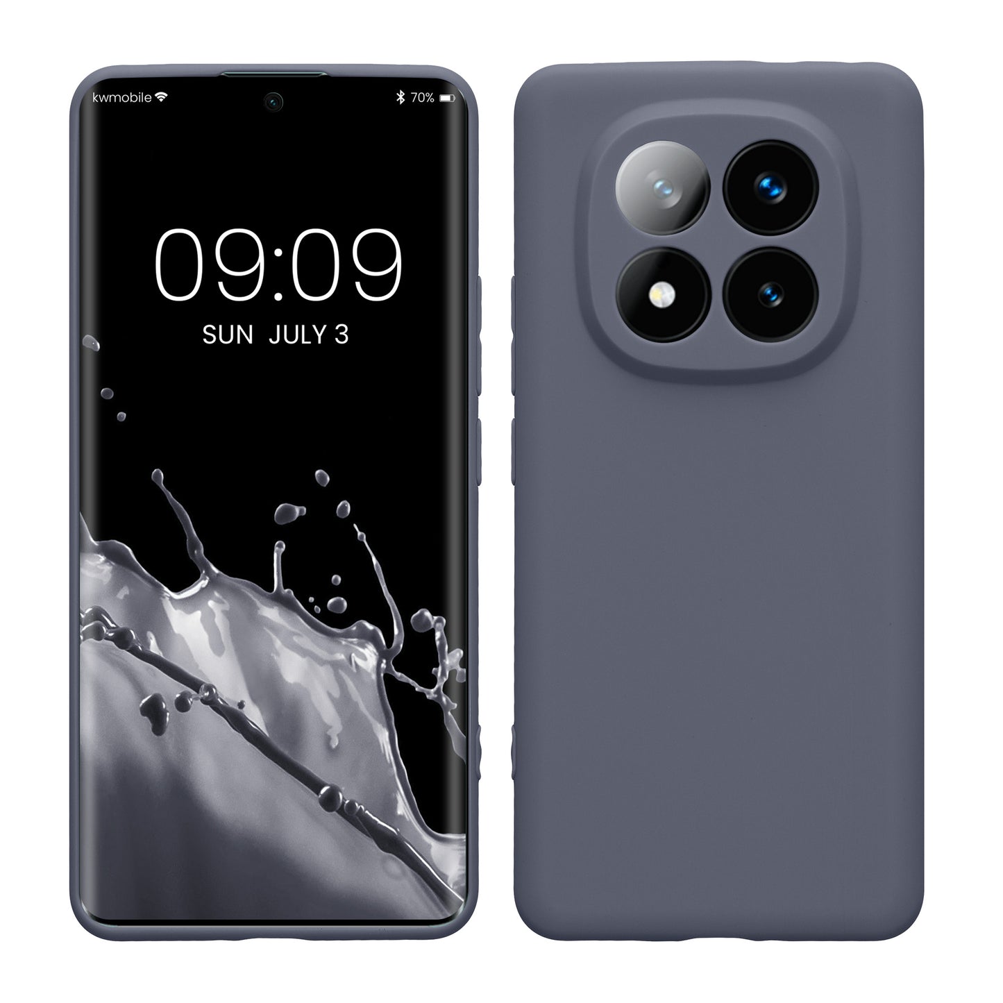 kwmobile Handyhülle kompatibel mit Xiaomi Redmi Note 14 Pro+ 5G / Redmi Note 14 Pro Plus 5G Hülle - Handy Case aus weichem Silikon in Blaugrau Blaugrau  