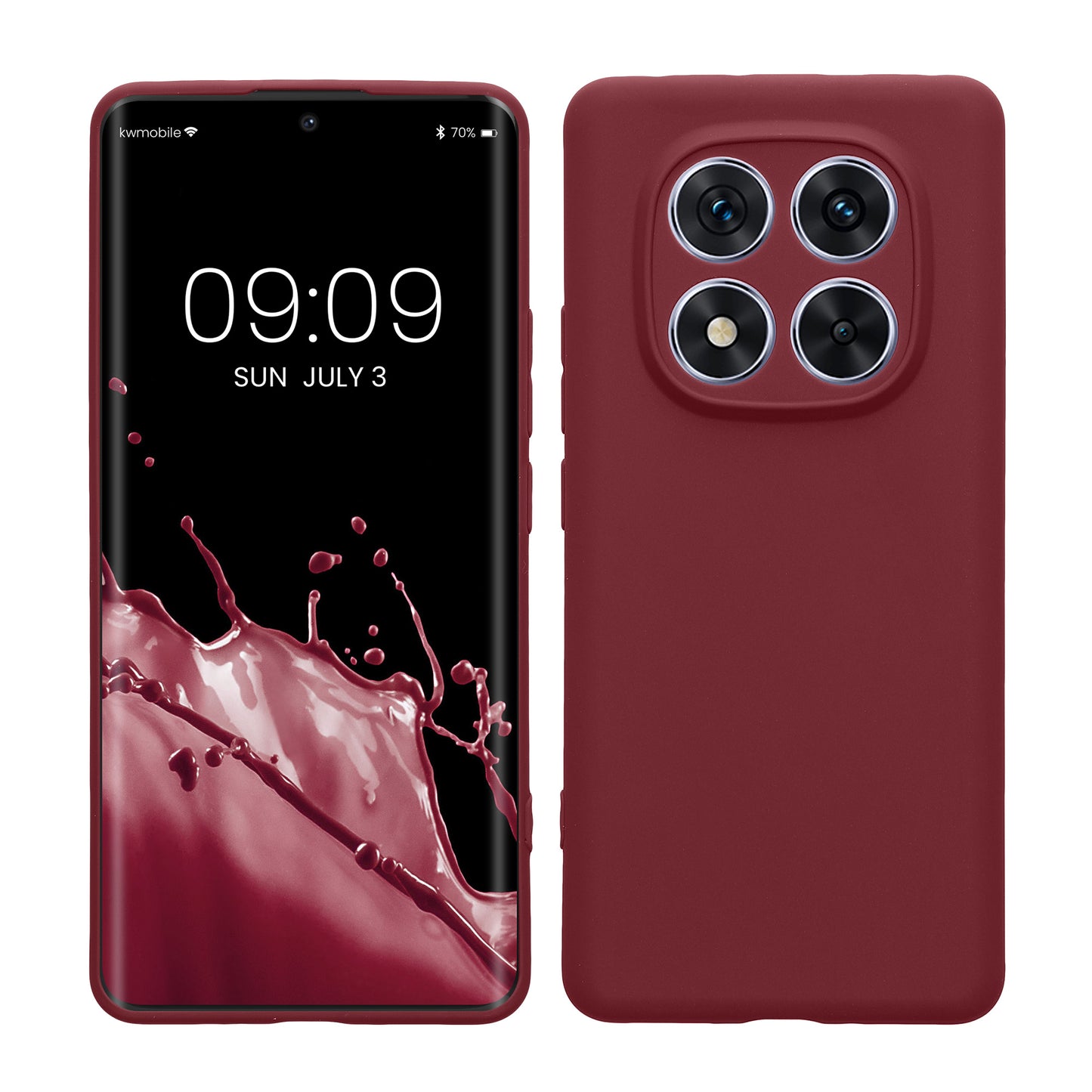 kwmobile Handyhülle kompatibel mit Xiaomi Redmi Note 14 Pro 5G / Poco X7 Hülle - Handy Case aus weichem Silikon in Bordeaux Violett Bordeaux Violett  