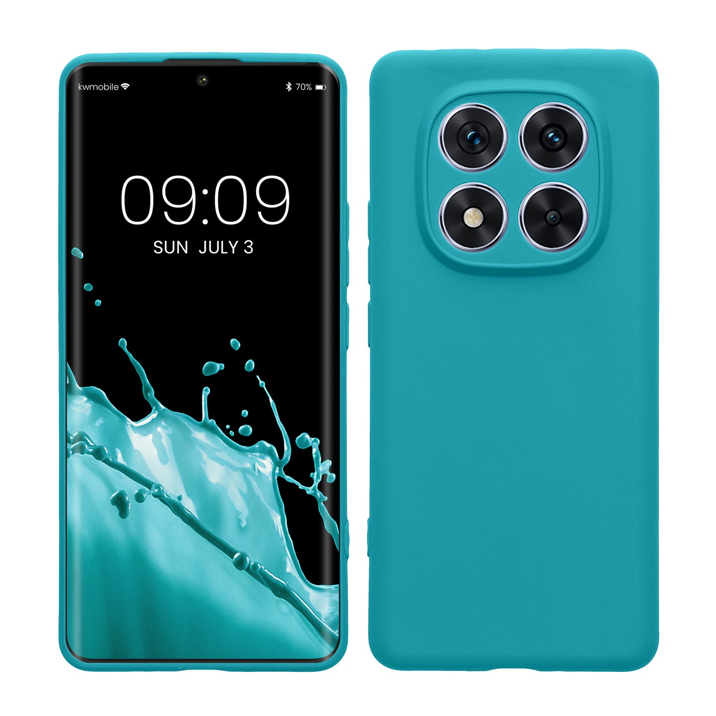 kwmobile Handyhülle kompatibel mit Xiaomi Redmi Note 14 Pro 5G / Poco X7 Hülle - Handy Case aus weichem Silikon in Petrol matt Petrol matt  