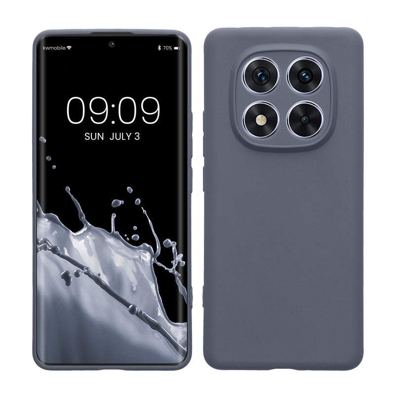kwmobile Handyhülle kompatibel mit Xiaomi Redmi Note 14 Pro 5G / Poco X7 Hülle - Handy Case aus weichem Silikon in Blaugrau Blaugrau  